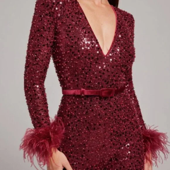 Nadine Merabi Rachel Red Jumpsuit Size S/M - Picture 3 of 7